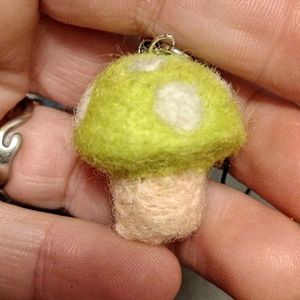Light Green Mushroom keychain